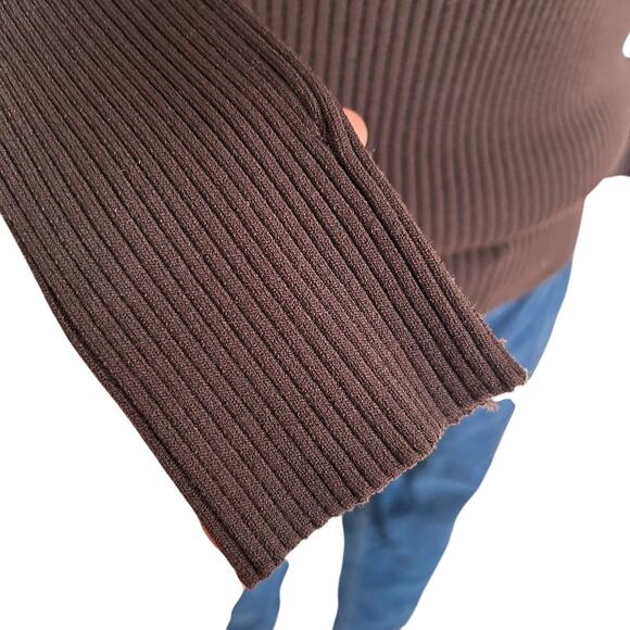 Cache Brown Gold Ribbed Tube Top Shirt Womens Sz Large Y2K V Neck 3/4 Sleeve - Picture 11 of 16